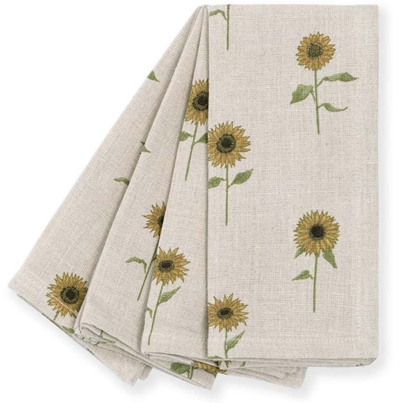 New Sunflower Linen Napkin Set - Picture 1 of 2